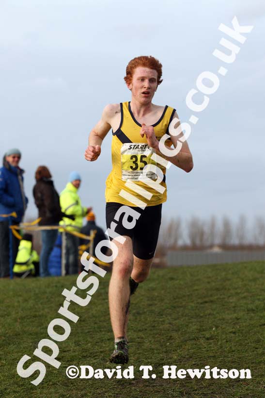 Liam Emmett (Jarrow) 4th under-17 men North Eastern Cross Country, Champs., Temple Park, South Shields. Photo: David T. Hewitson/Sports for All Pics
